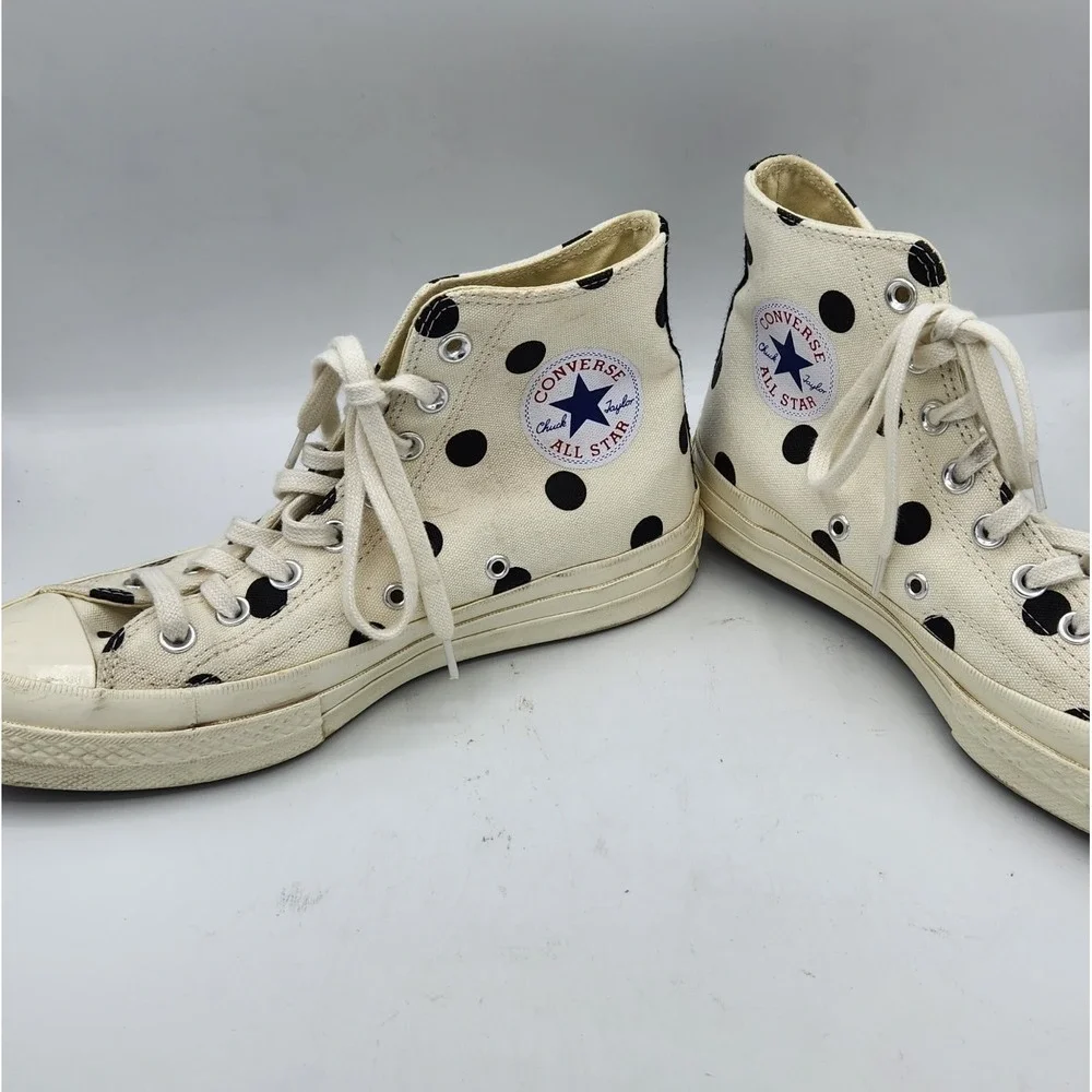 Comme Des Garcons Play x Chuck Taylor All Star High Top White Polka Dot M‎ 7 W 9